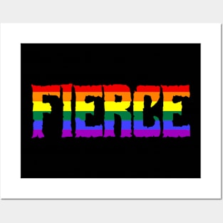 Fierce LGBT Pride Drag Queen Rainbow Flag Posters and Art